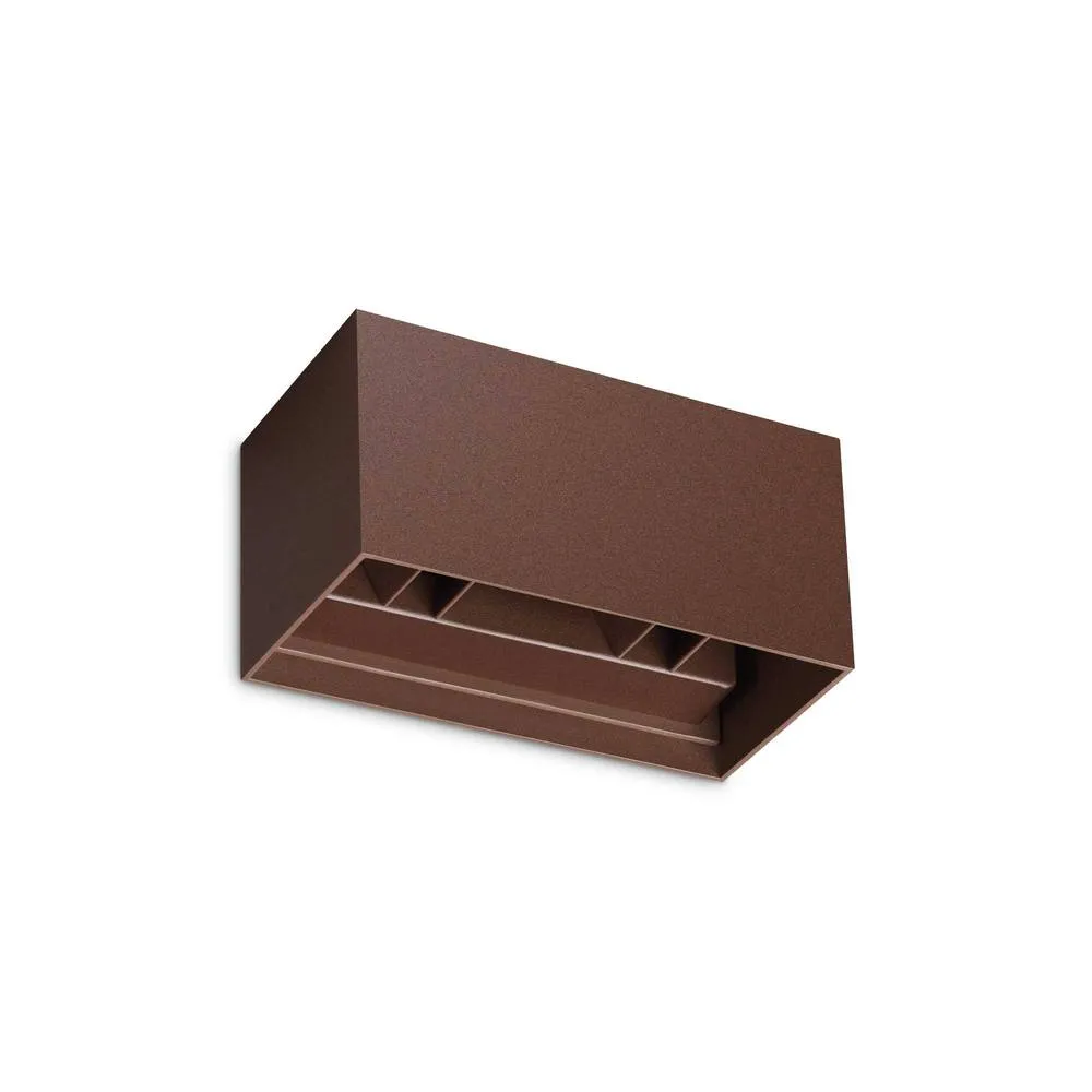 Netlighting Atom 4 Light Outdoor Up Down Wall Lamp Coffee 2100Lm 3000K IP54 in Brown