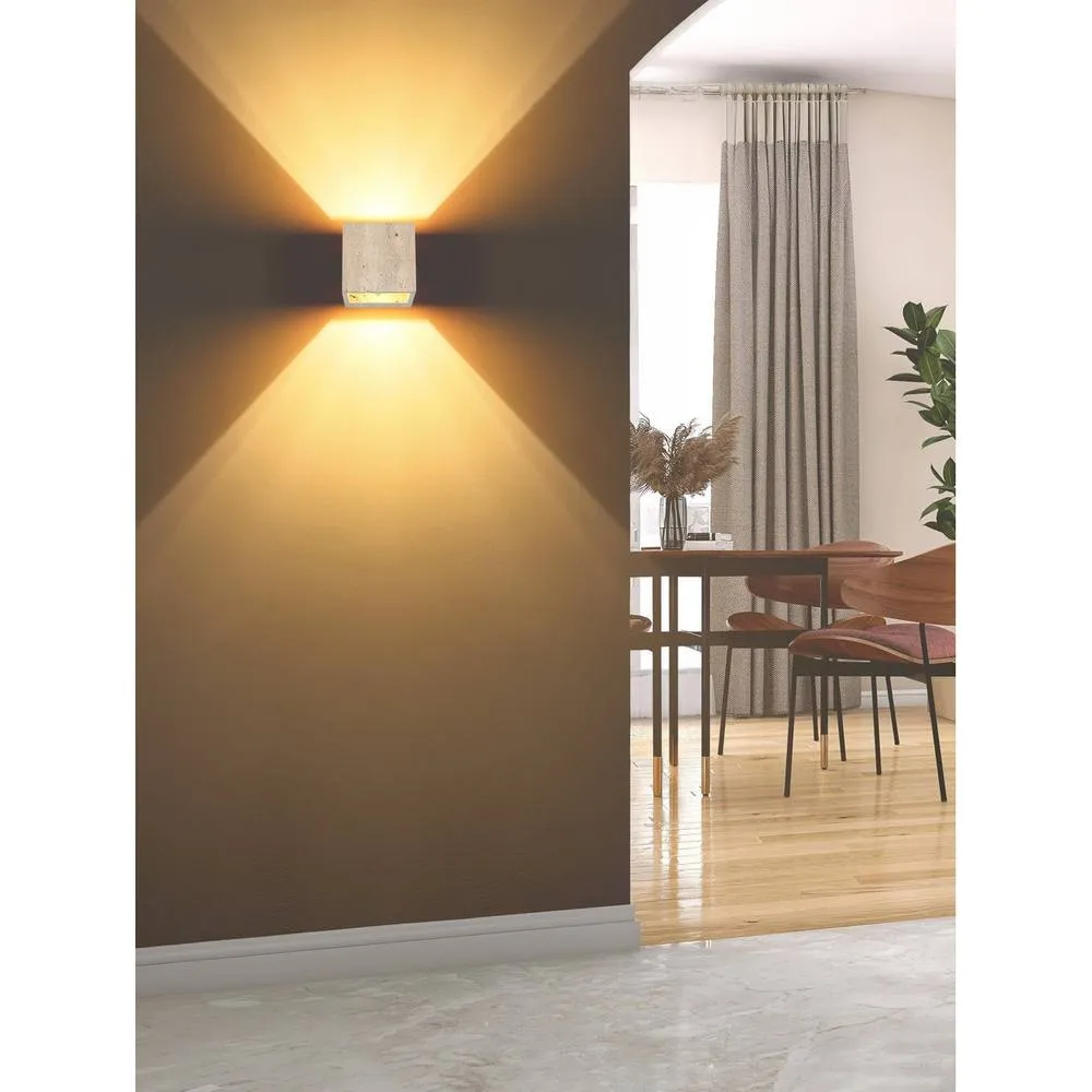 Netlighting Rojas Up & Down Wall Lamp Travertine Stone LED 3000K in Beige 2