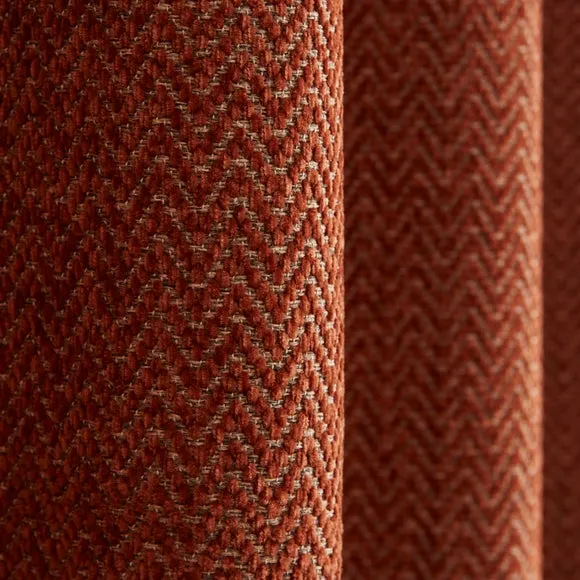 Herringbone Chenille Eyelet Curtains 3