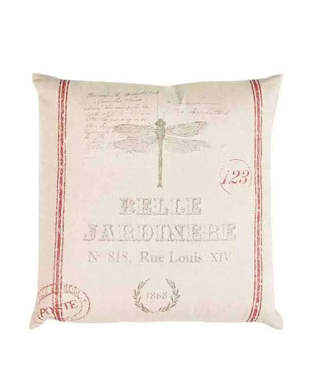 Dibor Traditional Belle Jardinere Red Summer Outdoor Garden Cushion L50 x W50cm in Grey 2