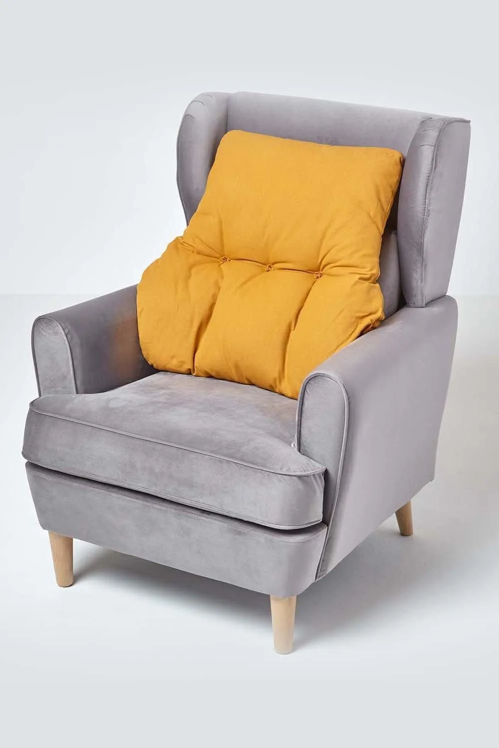 Homescapes Cotton Back Support Cushion in Mustard 2