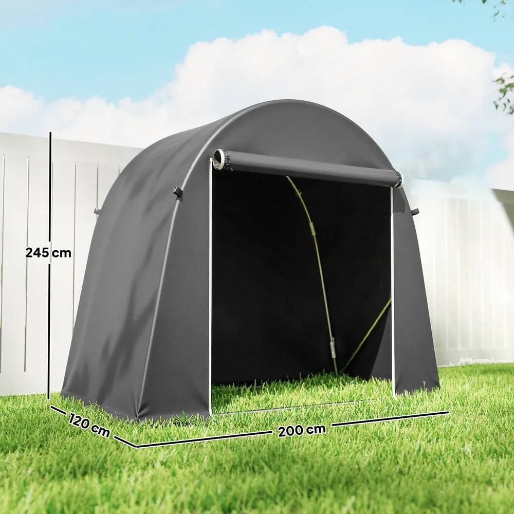 OUTSUNNY 8 x 4 ft Garden Storage Shed Tent Bike Tent, Dark Grey 3