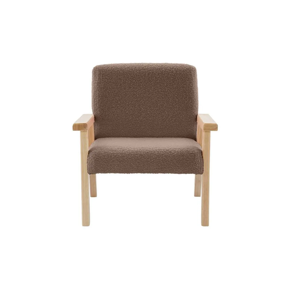 sweeek Children's scandi-style armchair in boucle fabric, rubberwood in Taupe 5