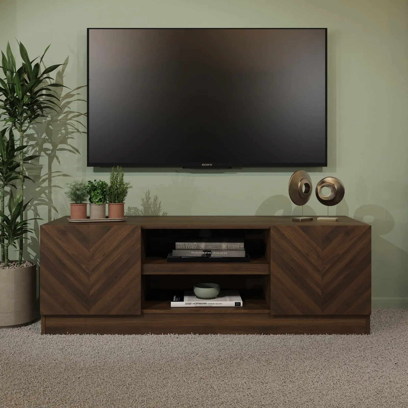 GFW Catania TV Unit in Walnut