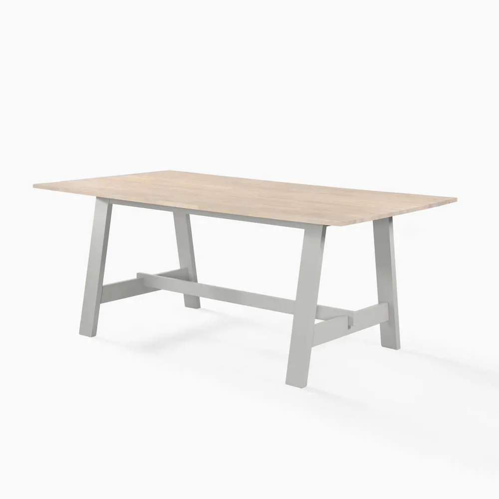 FurnitureboxUK Blakeney Wood Dining Table & 2 Benches in Off-White 3
