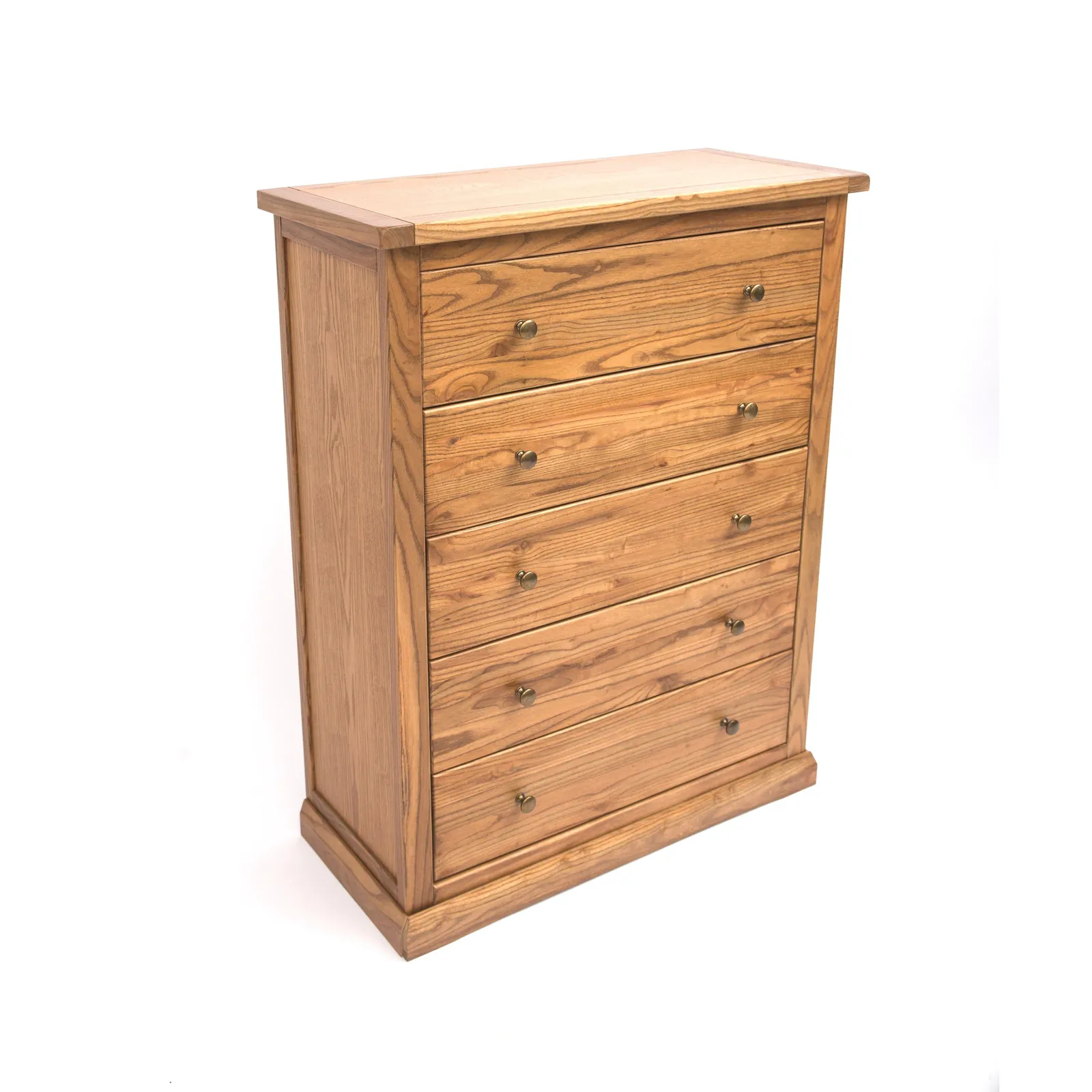 Cabinet Bits Salerno 5 Drawer Chest of Drawers Brass Knob in Natural 3