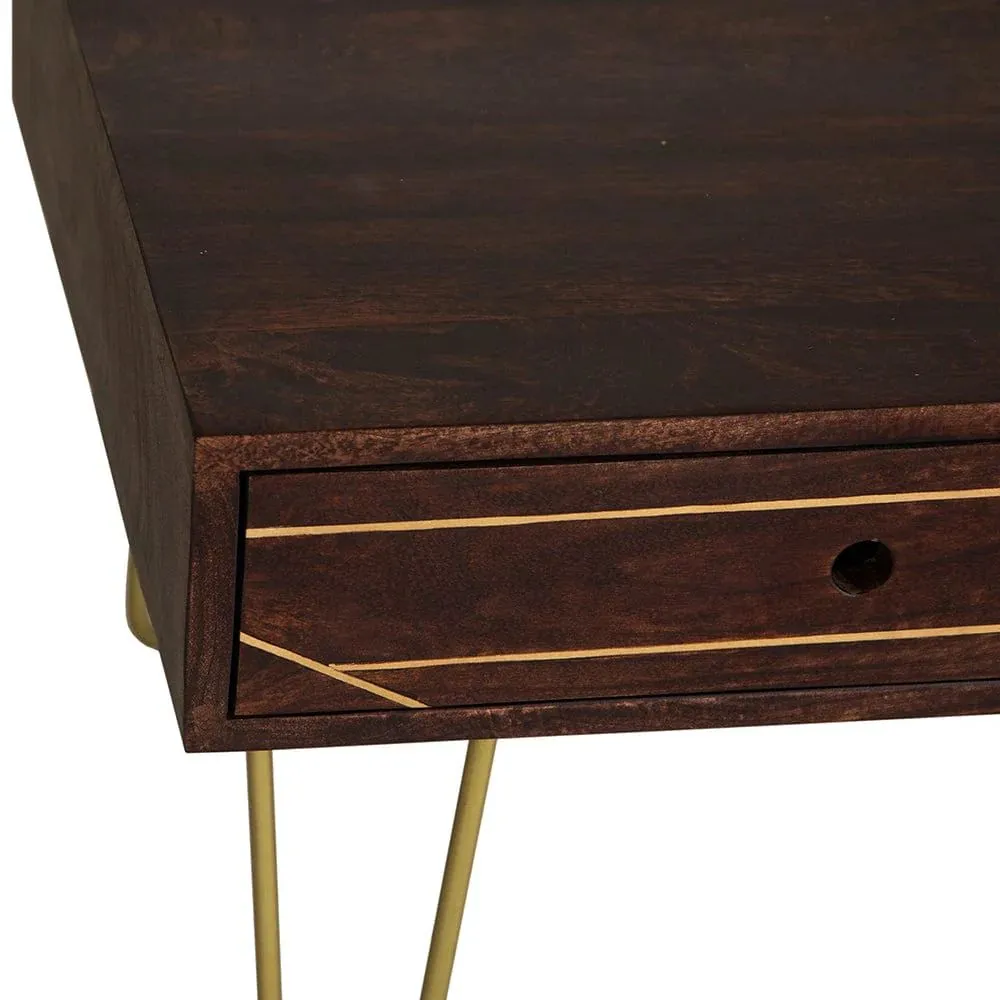 IH Design Jusleen Solid Mango Wood Coffee Table With Drawer in Brown 5