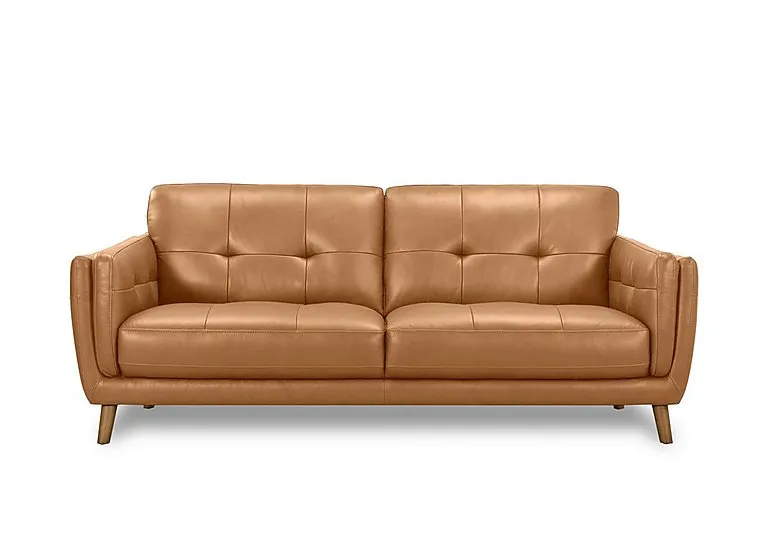 Soren 3 Seater 2 Cushion Leather Sofa - Sofas and Armchairs