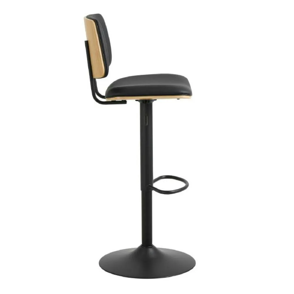 netfurniture Atlas Swivel Bar Stool With Height Adjustable Function in Matt Black 3