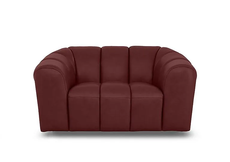 Rhianna Leather Cuddler Chair - Montana Ruby