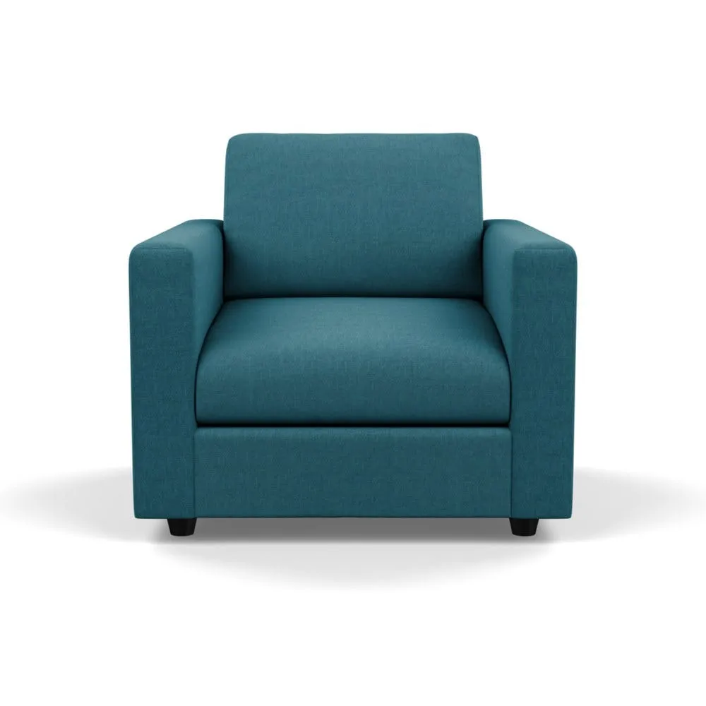 Heal's Nimbus II Armchair Brushed Cotton Cadet Black Feet 2