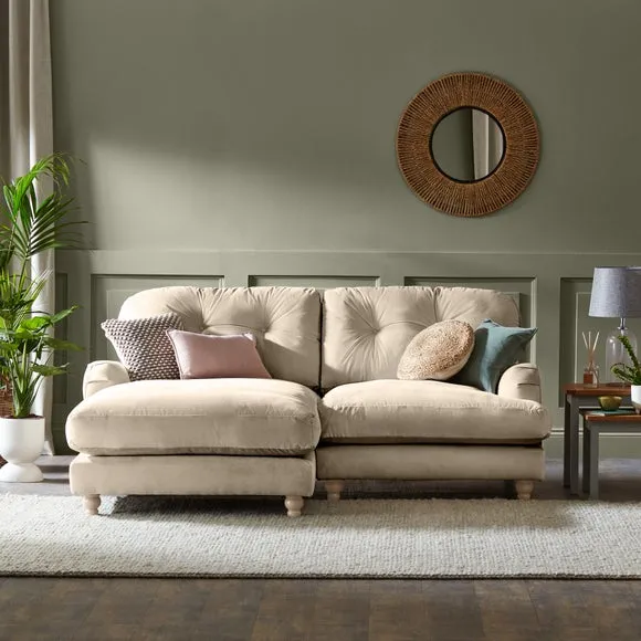 Martha Vintage Velvet Corner Chaise 1