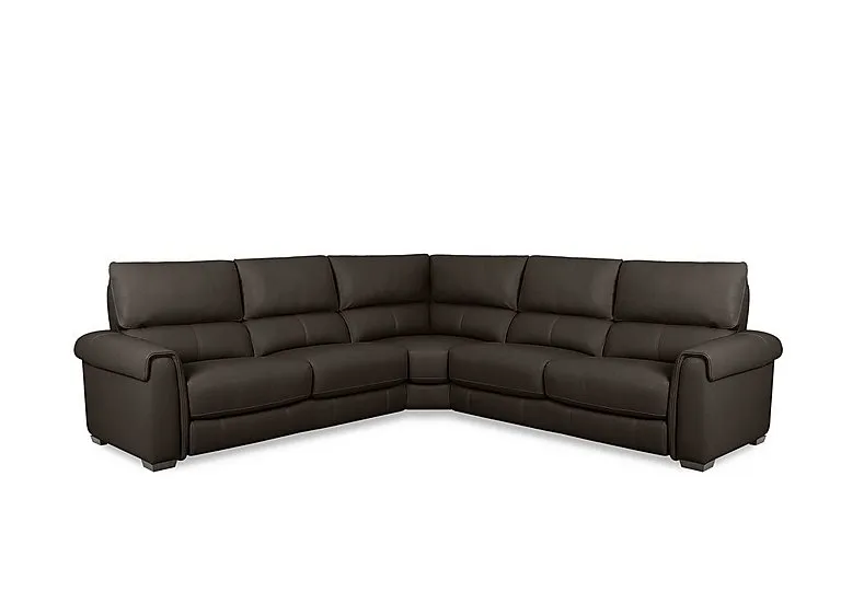 Nixon Leather Large Corner Sofa - Dark Chocolate