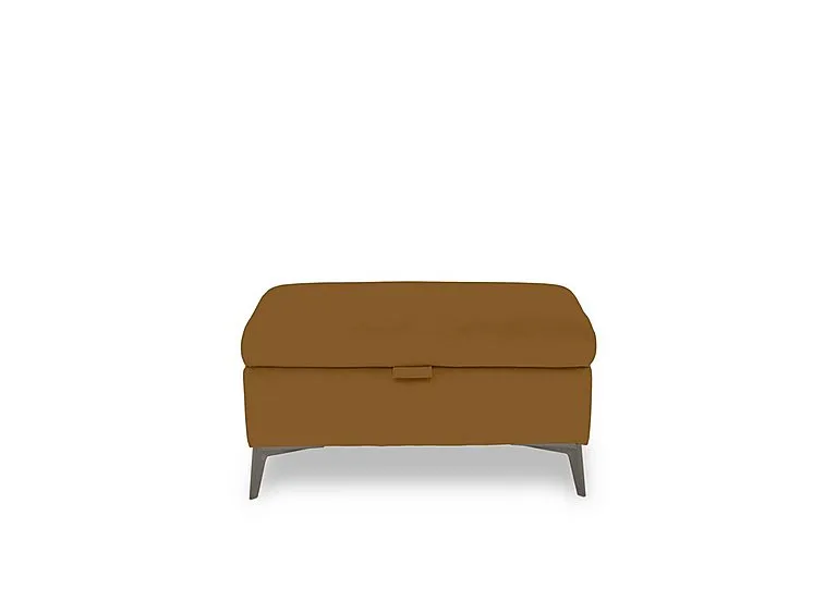 Ezra Fabric Storage Footstool - Opulence Saffron