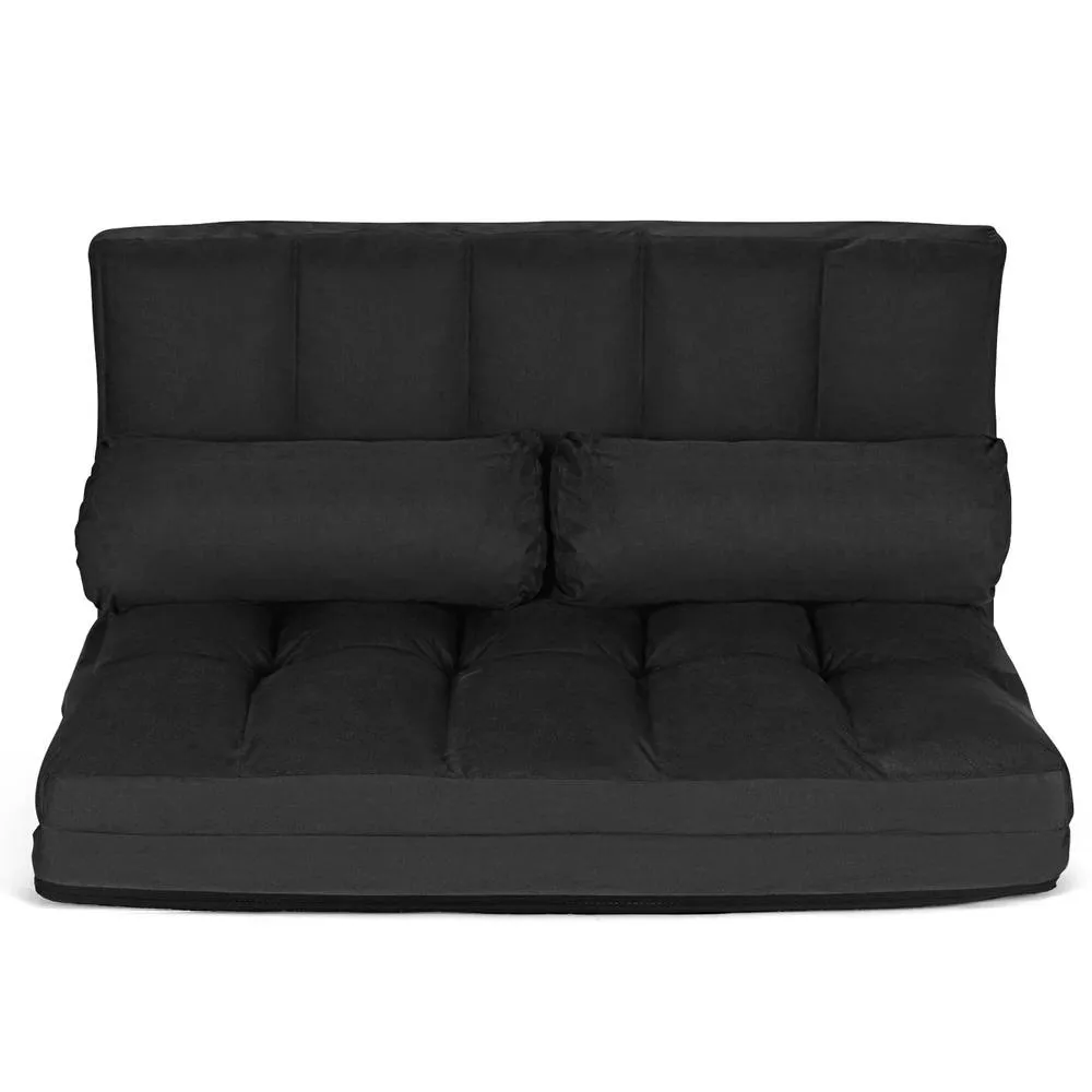 Costway Adjustable Floor Sofa 6-Position Foldable Lazy Sofa Bed in Black 3