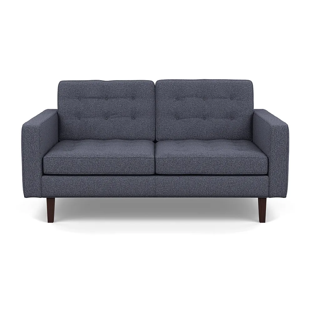 Heal's Hepburn 2 Seater Loop Boucle Navy Wenge 1