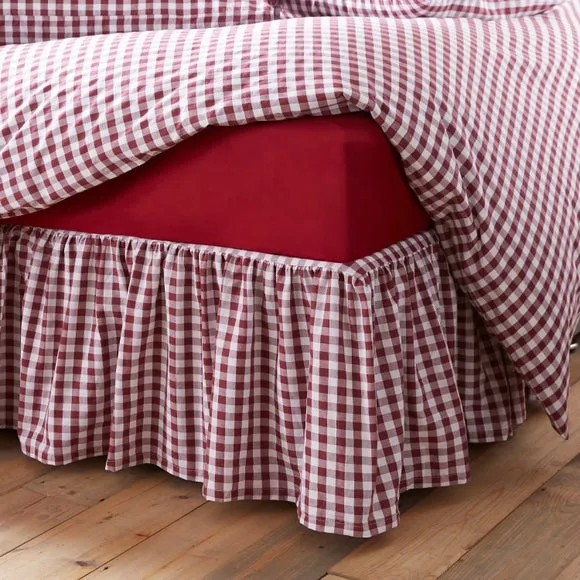 Portloe Woven Gingham 100% Cotton Frilled Valance 1