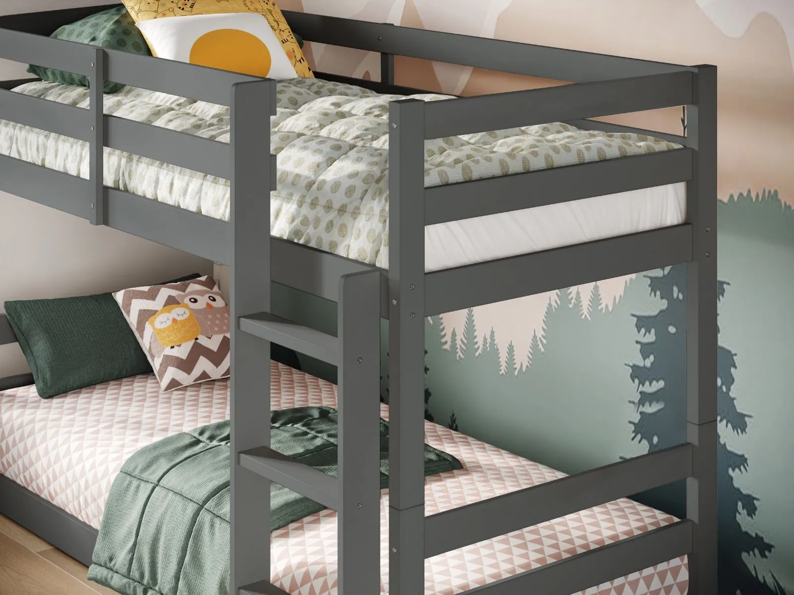 Flair Shasha Low Shorty Bunk Bed in Grey 5