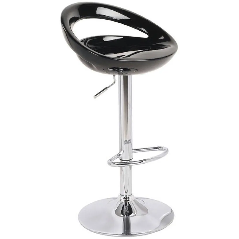 netfurniture Kuiper Adjustable Kitchen Bar Stool Height Adjustable Swivel ABS Seat in Black