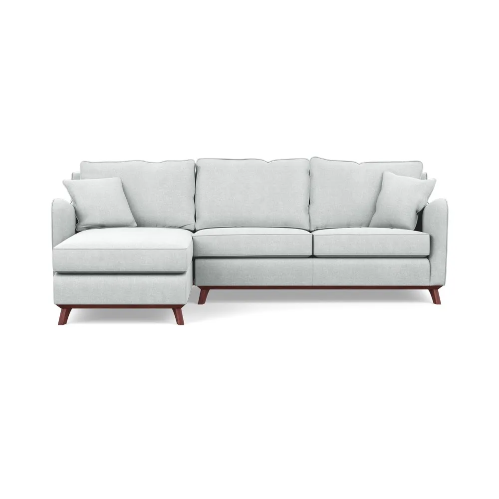 Heal's Ravello Left Hand Corner Sofa Broad Weave Tin Walnut Feet