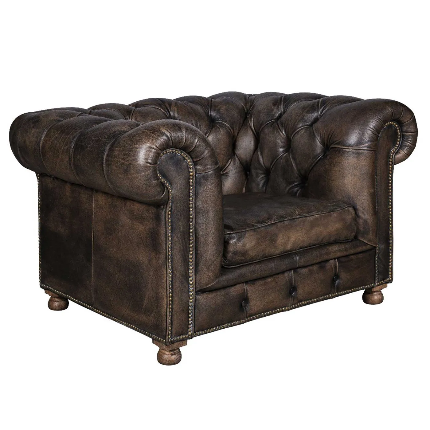 Timothy Oulton Westminster Feather 1 Seater Sofa, Vegabond Black Leather