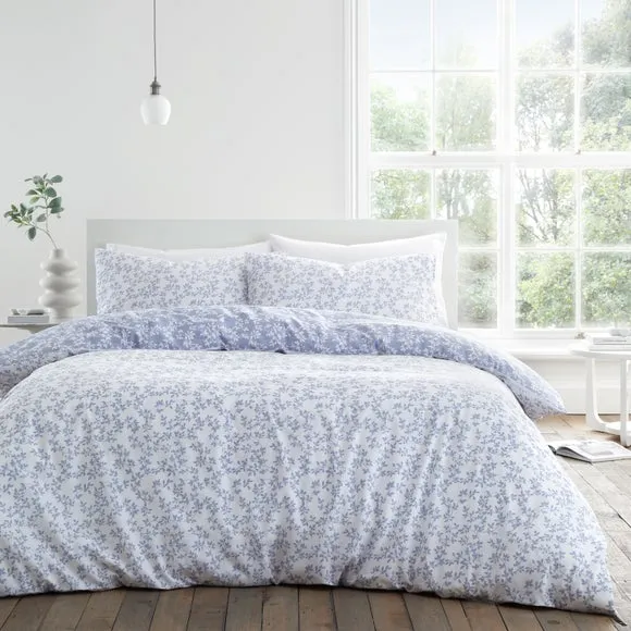 Bianca Shadow Leaves 200 Thread Count 100% Cotton Duvet Cover & Pillowcase Set 2