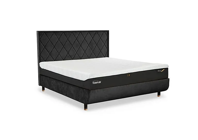 Arc Disc Bed Frame with Quilted Headboard - King Size with Oak Feet