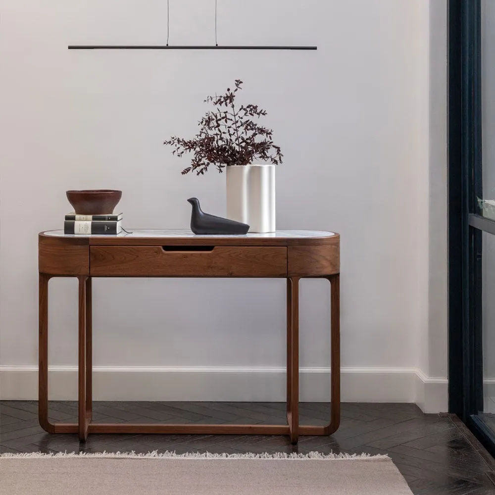 Heal's Anais Console Table in Walnut with Marble Top 4