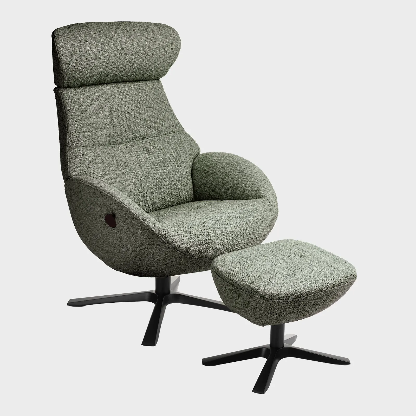Conform Globe Quattro 4 Star Swivel Recliner Chair Makalu Forest, Green Fabric | Barker & Stonehouse 3