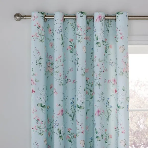 Sweetpea Polycotton Eyelet Blackout Curtains 1