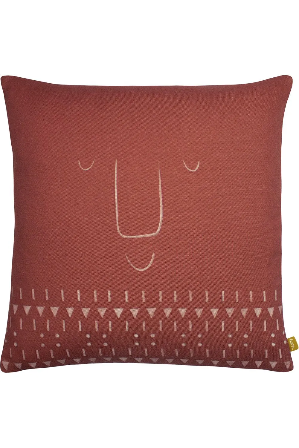 Furn Pacha Abstract Face Geometric Cushion in Terracotta