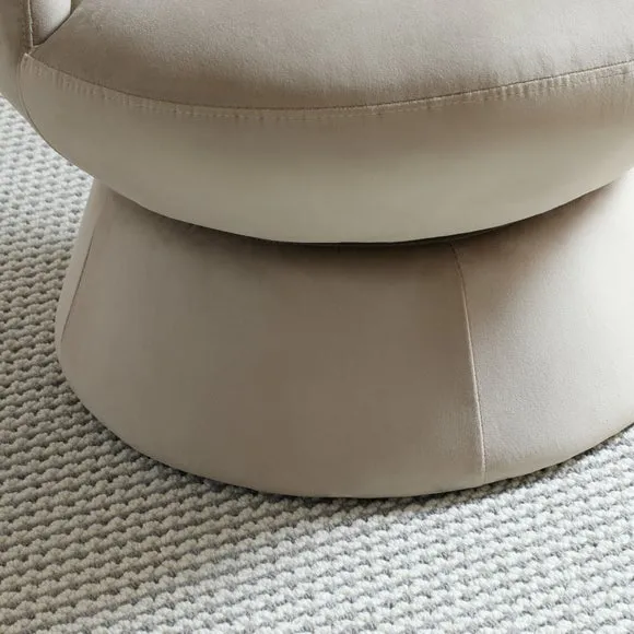 Tulip Velvet Curved Swivel Accent Chair 5