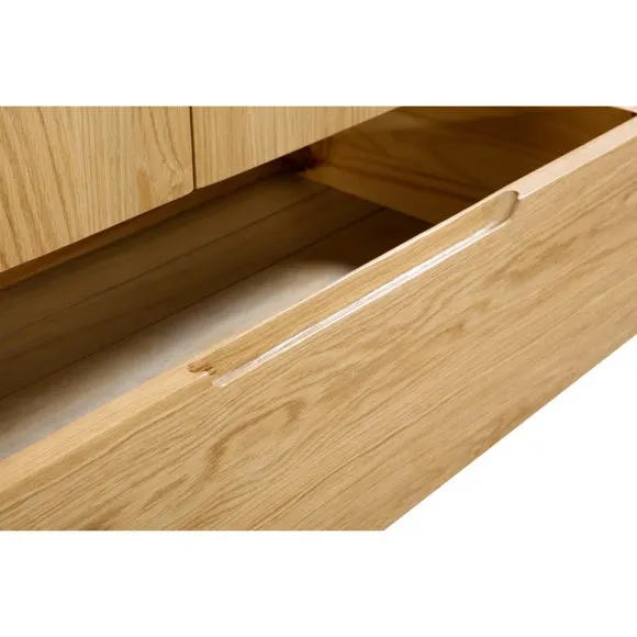 Curve Double 1 Drawer Wardrobe, Oak 6