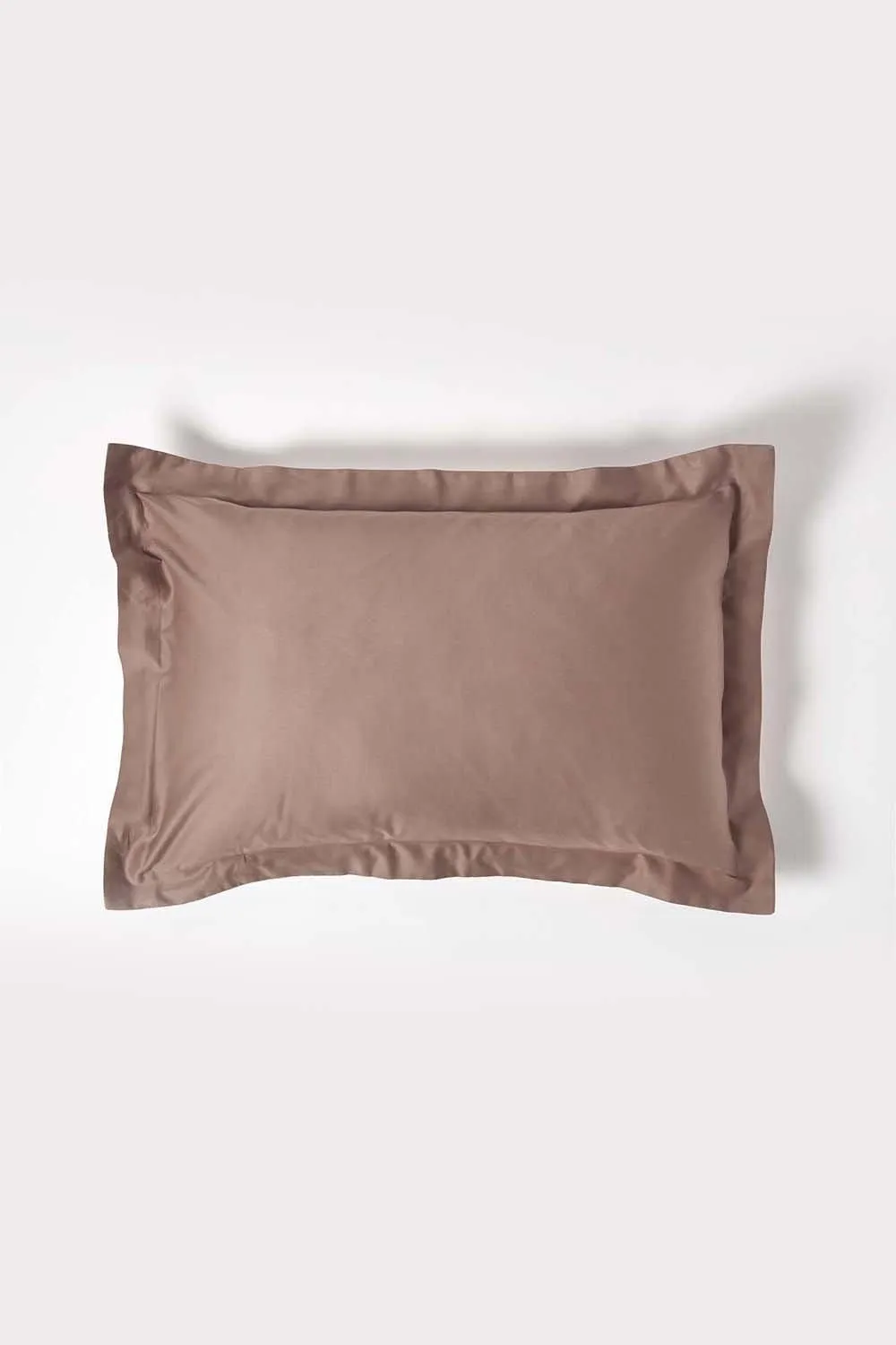 Homescapes Duck Egg Blue Sateen Cotton Oxford Pillowcase 400 TC in Brown 1