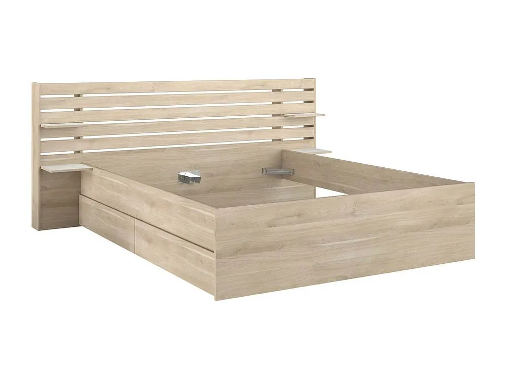 Vente-unique 160 X 200 Cm Bed With Storage - Natural - TENALIA II in Light Oak 5