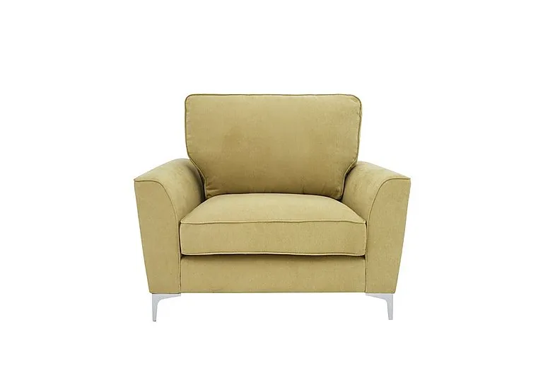 Legend Fabric Armchair with Chrome Feet - Cosmo Apple