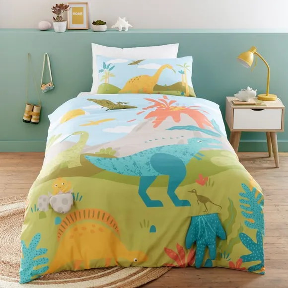 Dinosaur 3D Duvet Cover and Pillowcase Set