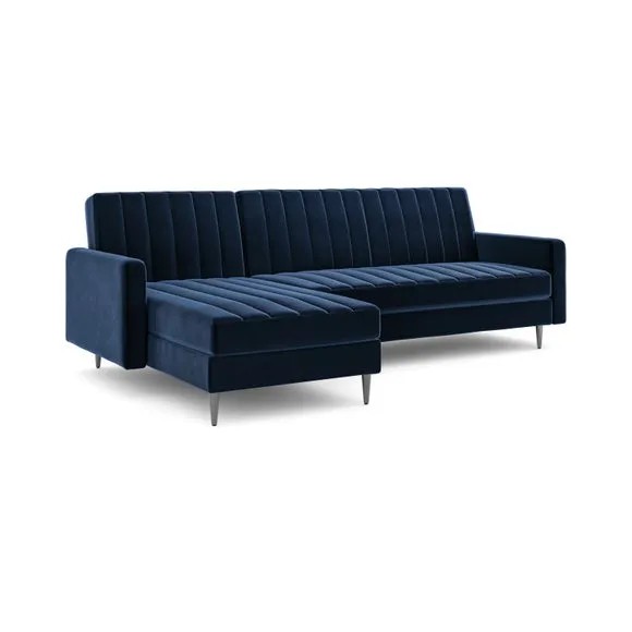 Kendall Quilted Velvet Clic Clac Storage Corner Sofa Bed 6