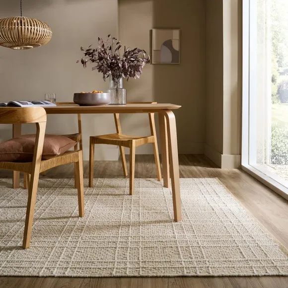 Boucle Checked Wool Rug 1