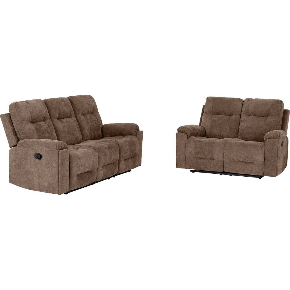 Seconique Guildford 3+2 Recliner Suite - Antelope Brown Fabric 2