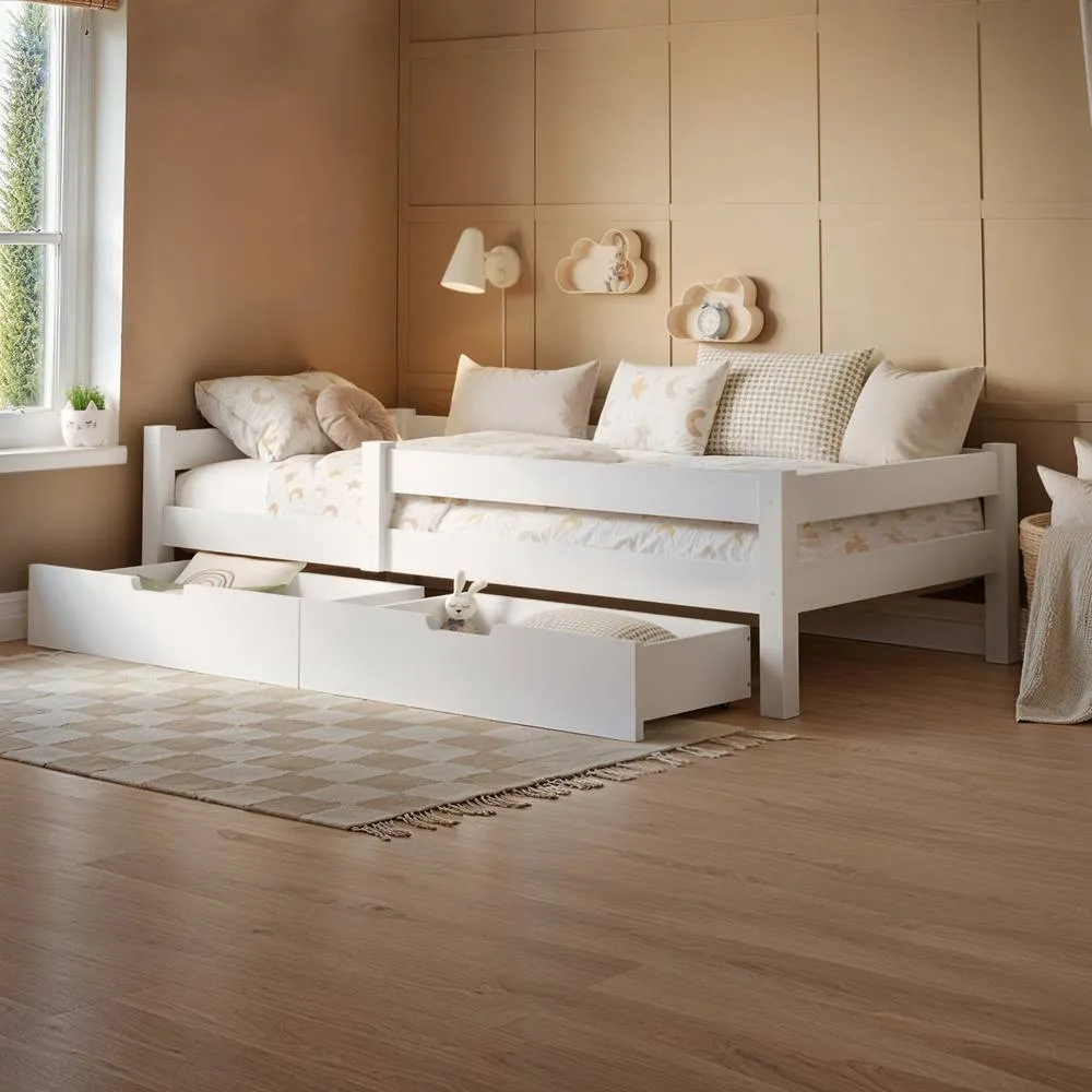 Flair Milo Single Bed with Storage in White 2