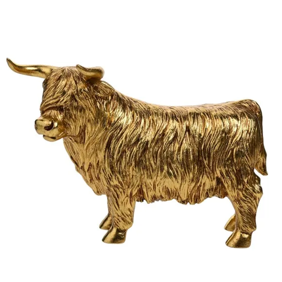 Hestia Gold Highland Cow Ornament 3
