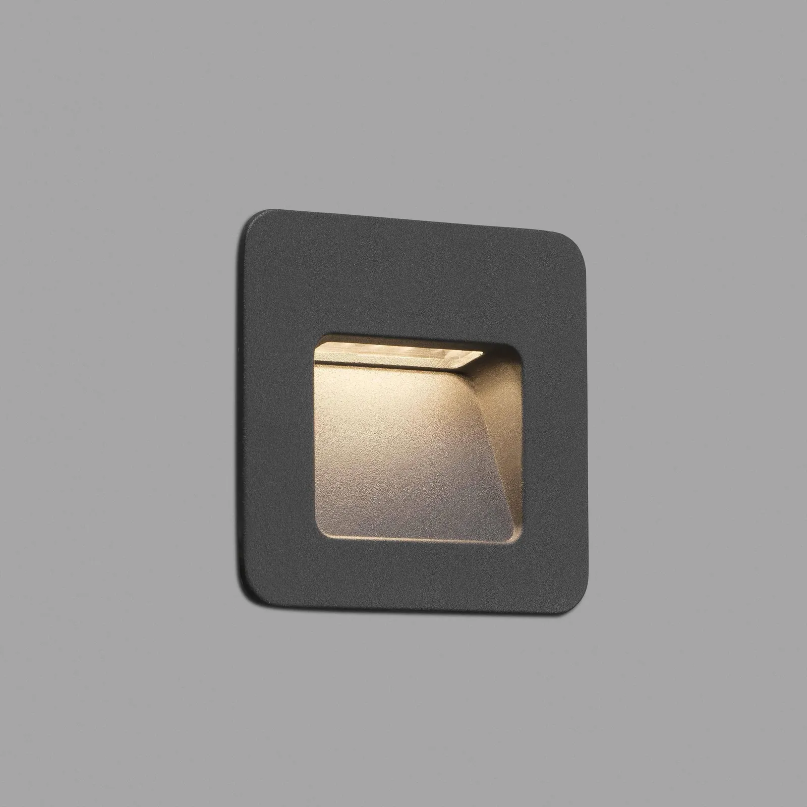 Netlighting Nase Recessed Outdoor LED Wall Light in Dark Grey IP44