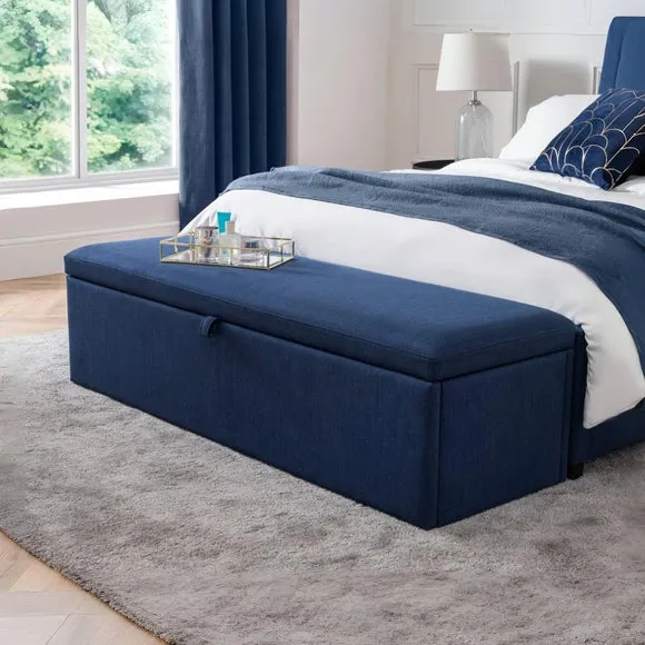 Sorrento Linen Ottoman 1