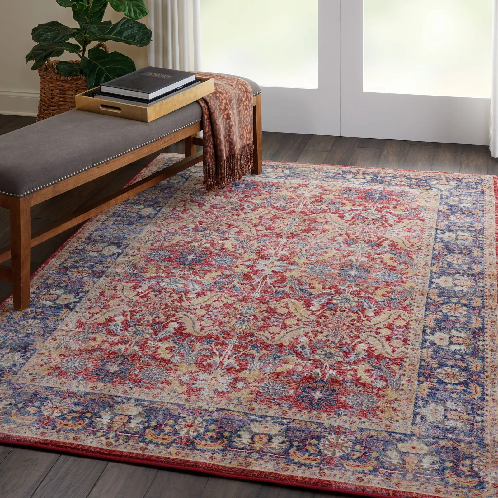 Ankara Global 2 Rug Red, Yellow and Blue