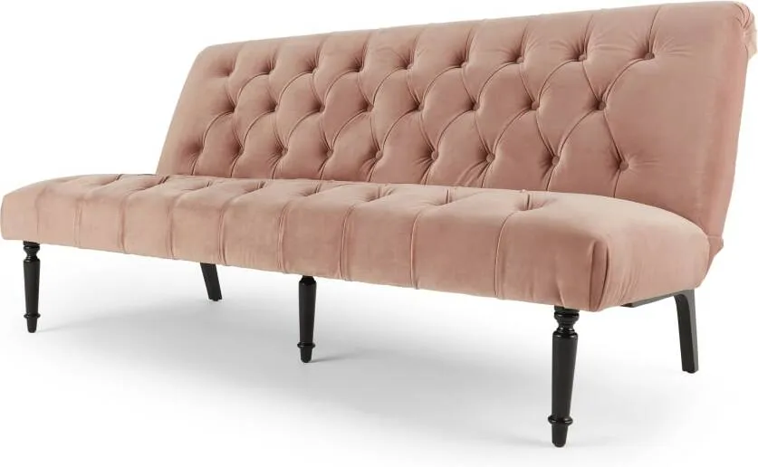 Slipper Sofa Bed, Vintage Pink Velvet