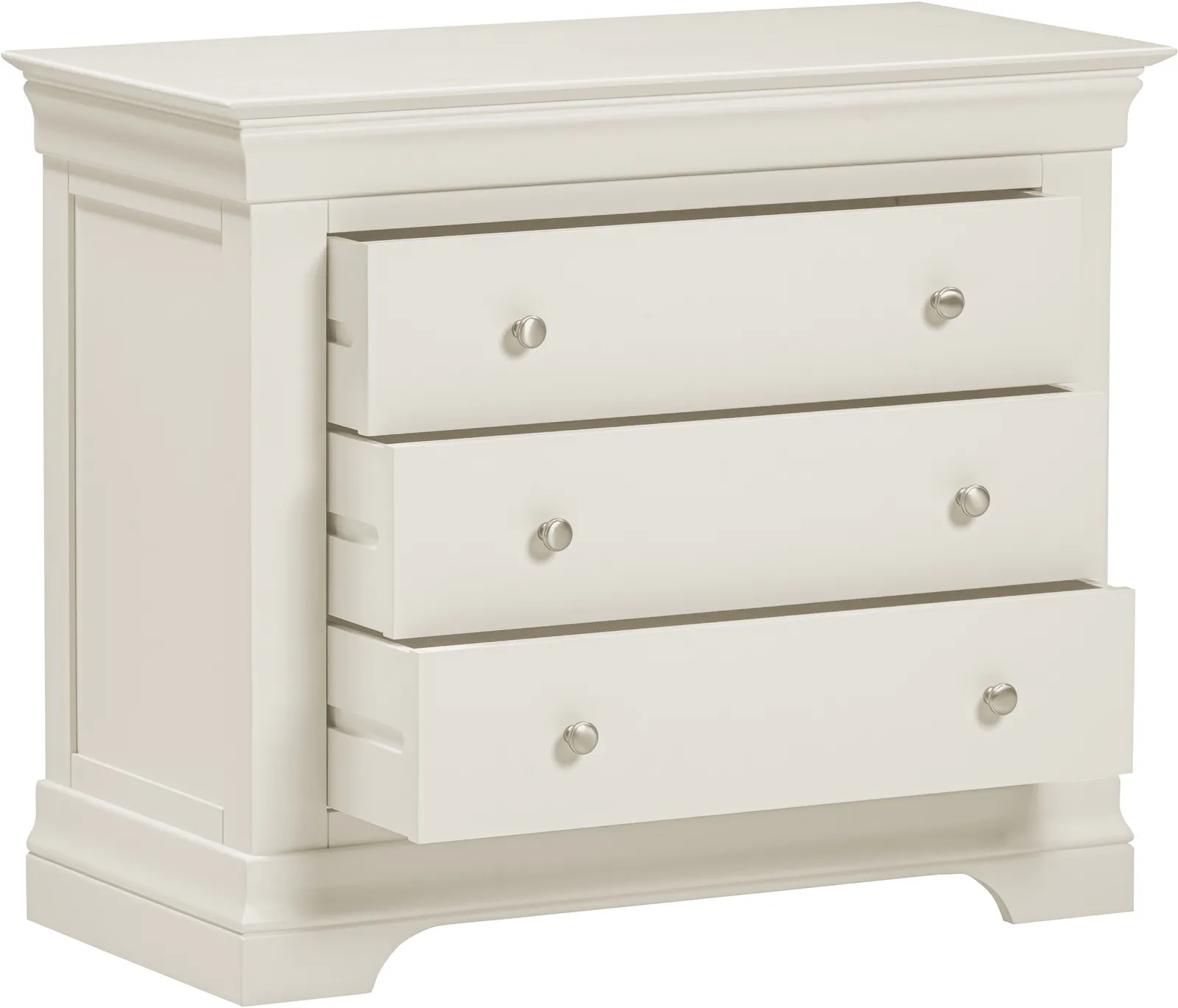 Seconique Bordeaux 3 Drawer Chest (Fully Assembled) in Ivory 3