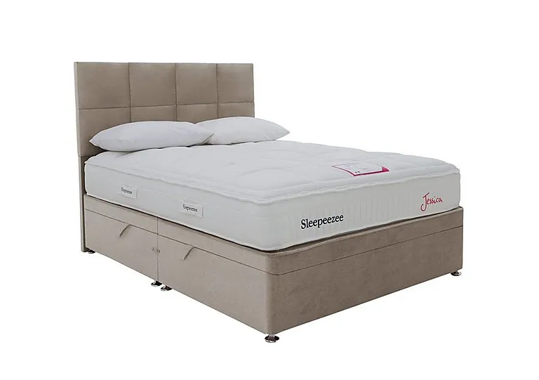 Jessica Side Ottoman Divan Set - Double - Joshua Latte