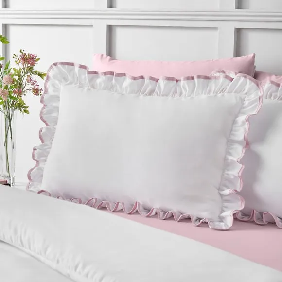 Catherine Lansfield So Soft Mono Frill Duvet Cover & Pillowcase Set 2