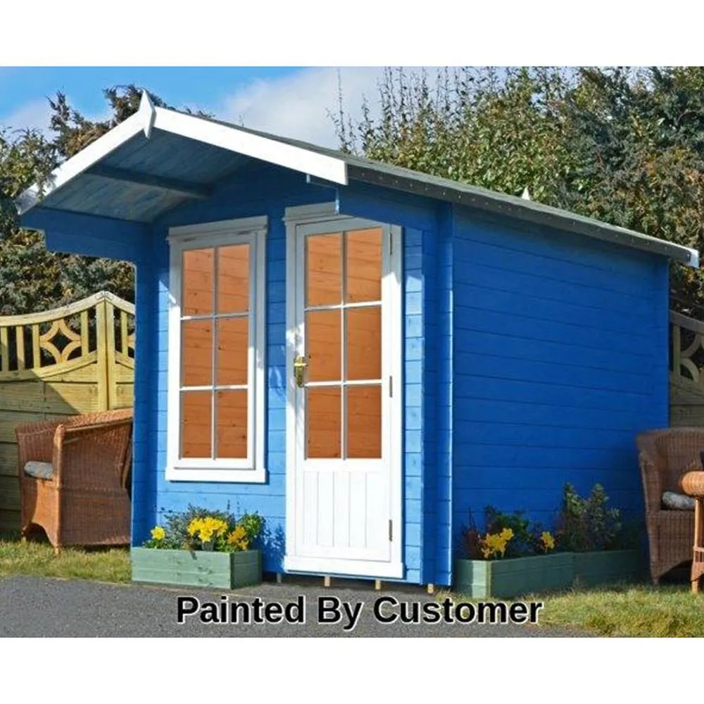 Shires Crinan Log Cabin Home Office Garden Room Approx 7 x 7 Feet in Brown 2